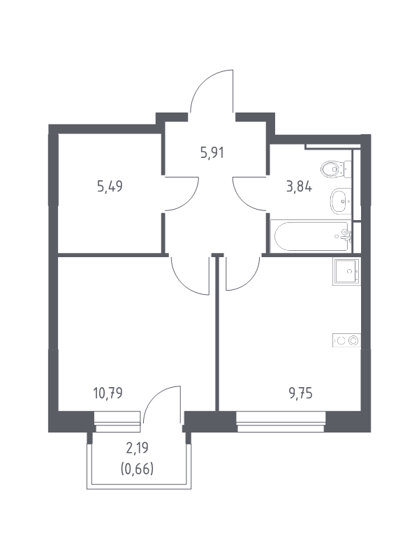 1 ккв 35,9 м²