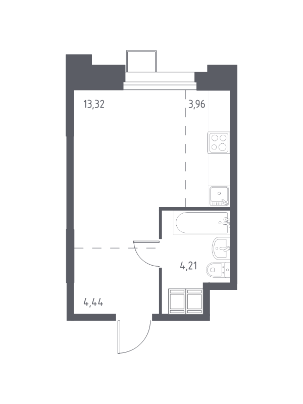 Студия 25,6 м²