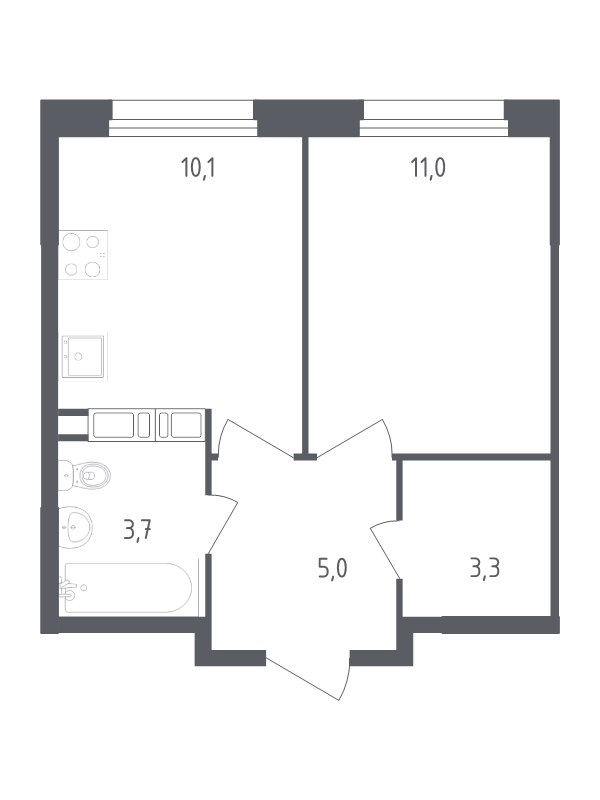 1 ккв 33,1 м²