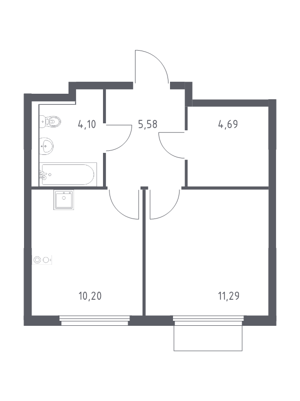 1 ккв 35,9 м²