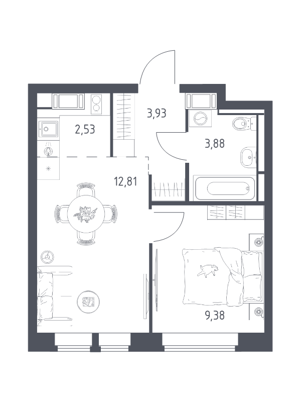 2 ккв (Евро) 32,5 м²