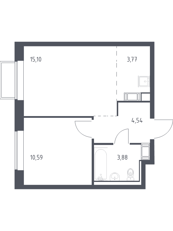 2 ккв (Евро) 37,8 м²