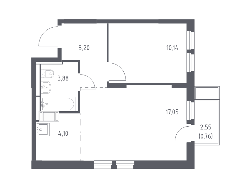 2 ккв (Евро) 41,1 м²