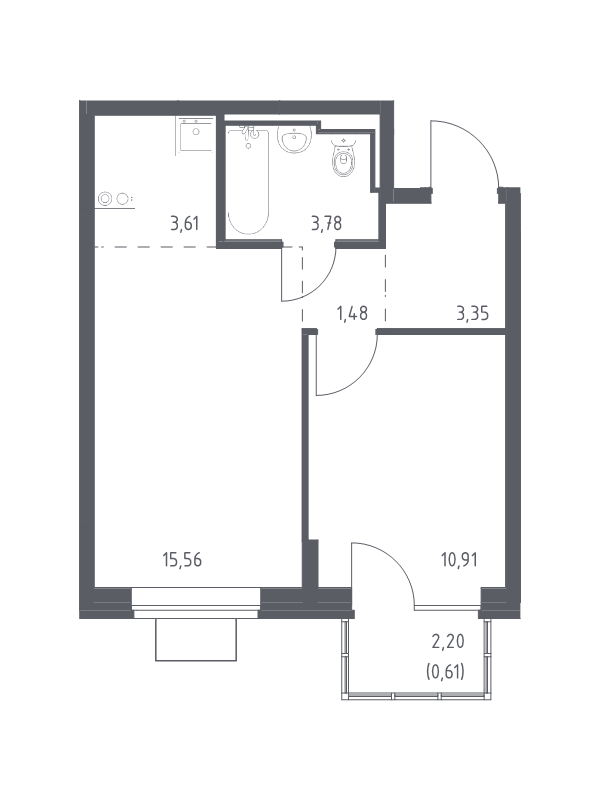 2 ккв (Евро) 39,3 м²