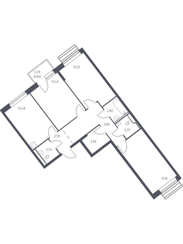 3 ккв 79 м²