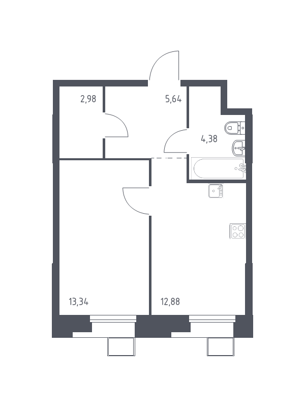 1 ккв 39,3 м²