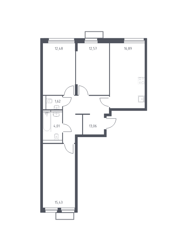 4 ккв (Евро) 76,2 м²