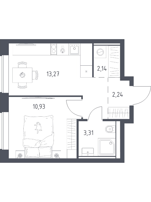 1 ккв 31,9 м²