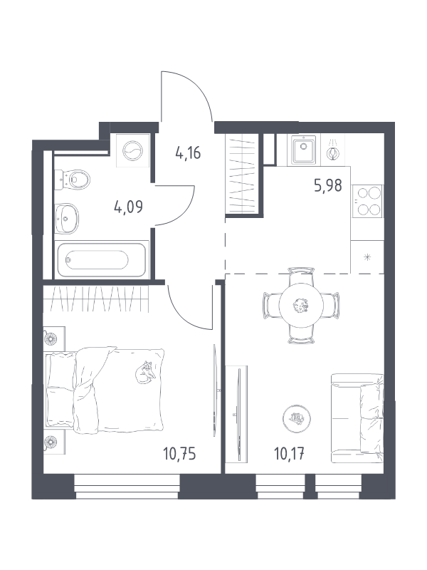 2 ккв (Евро) 35,2 м²