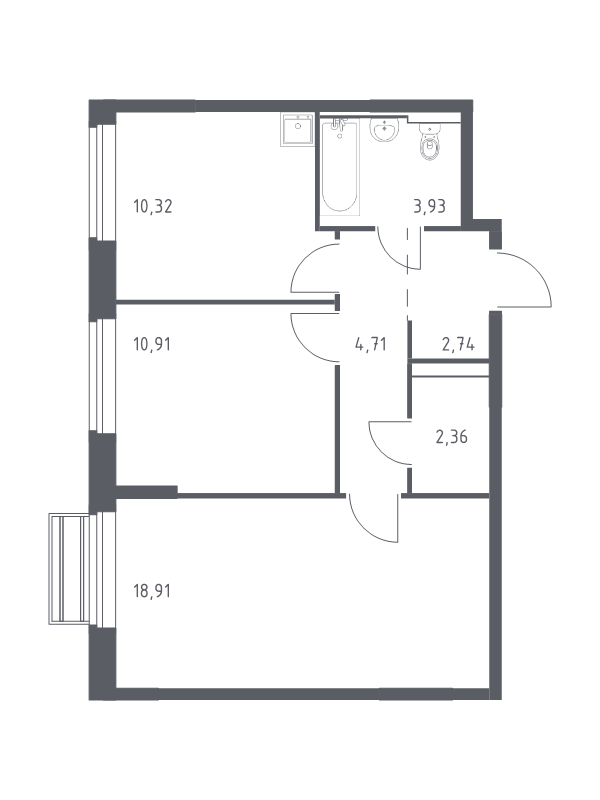 2 ккв 53,9 м²