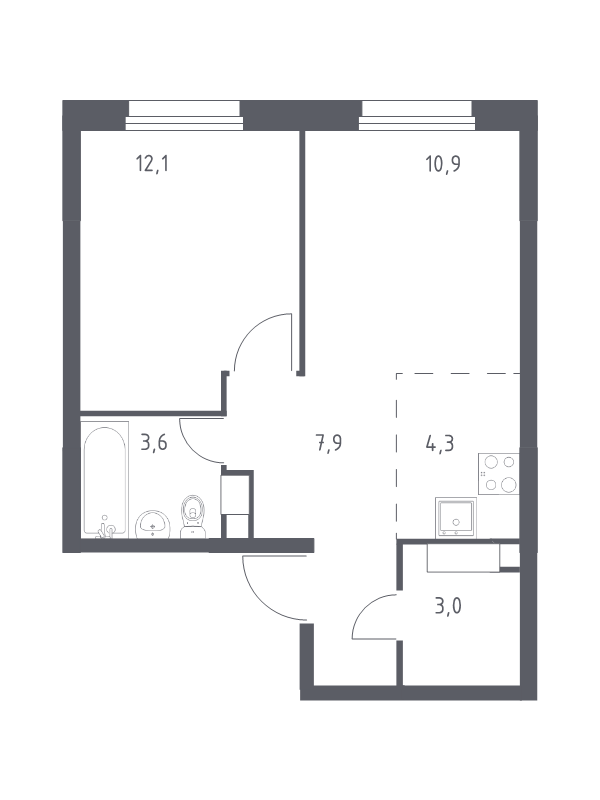 2 ккв (Евро) 40,6 м²