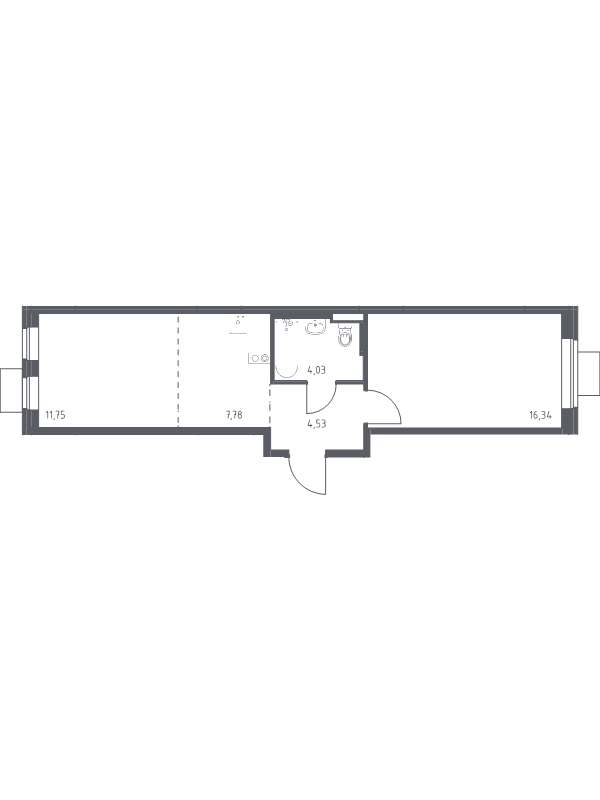 2 ккв (Евро) 44,4 м²
