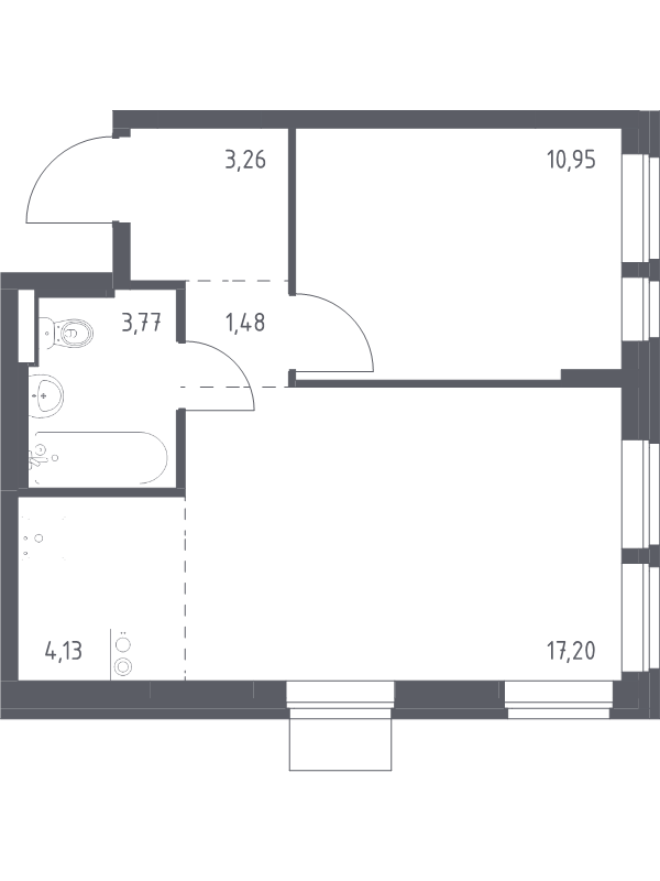 2 ккв (Евро) 40,8 м²