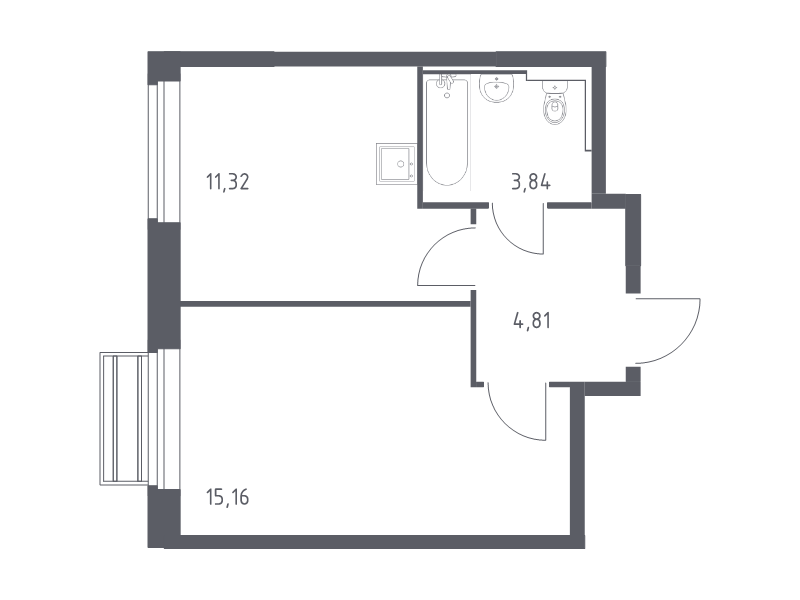 1 ккв 35,1 м²