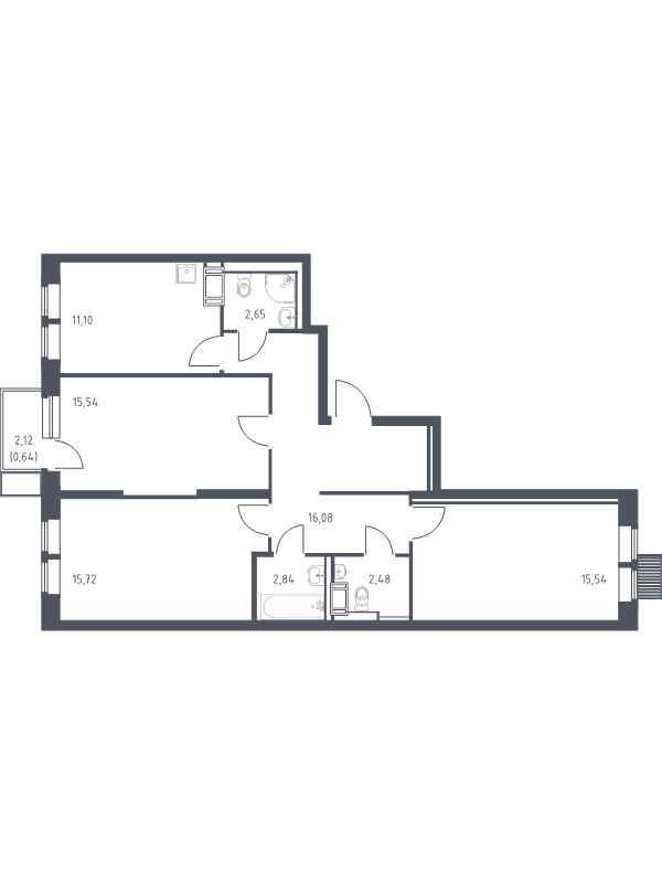 3 ккв 82,6 м²