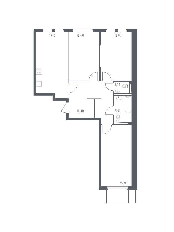 4 ккв (Евро) 78 м²