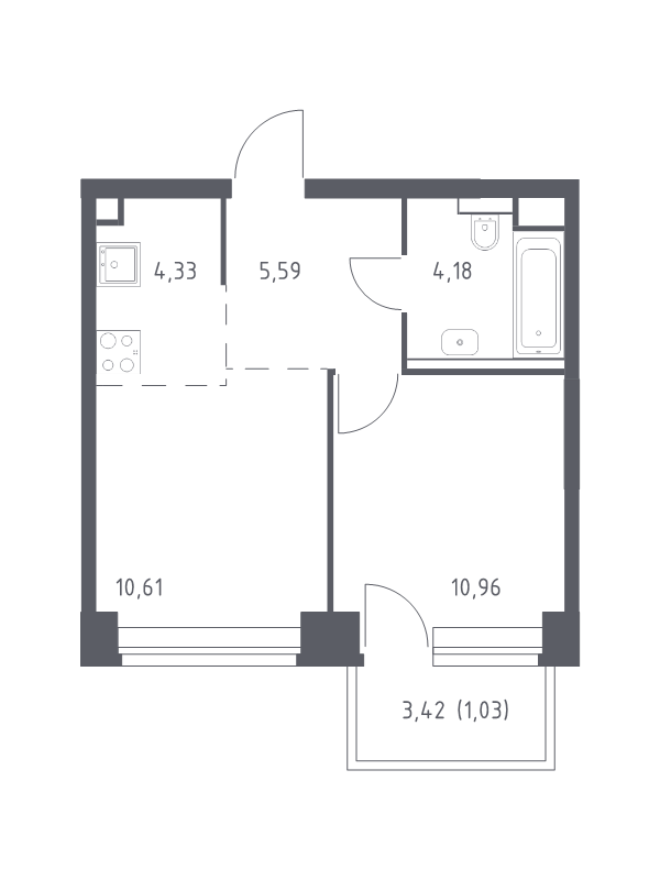 1 ккв 36,7 м²