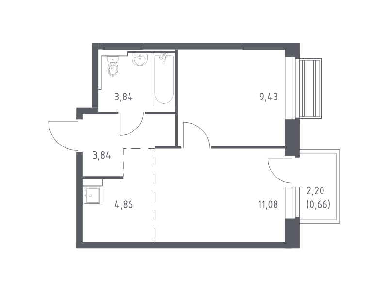 2 ккв (Евро) 33,7 м²