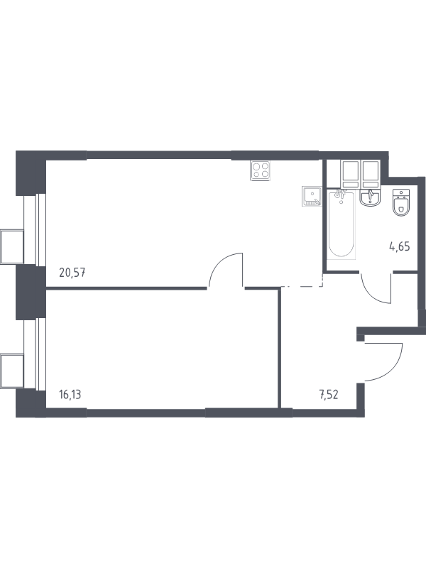 2 ккв (Евро) 49,1 м²