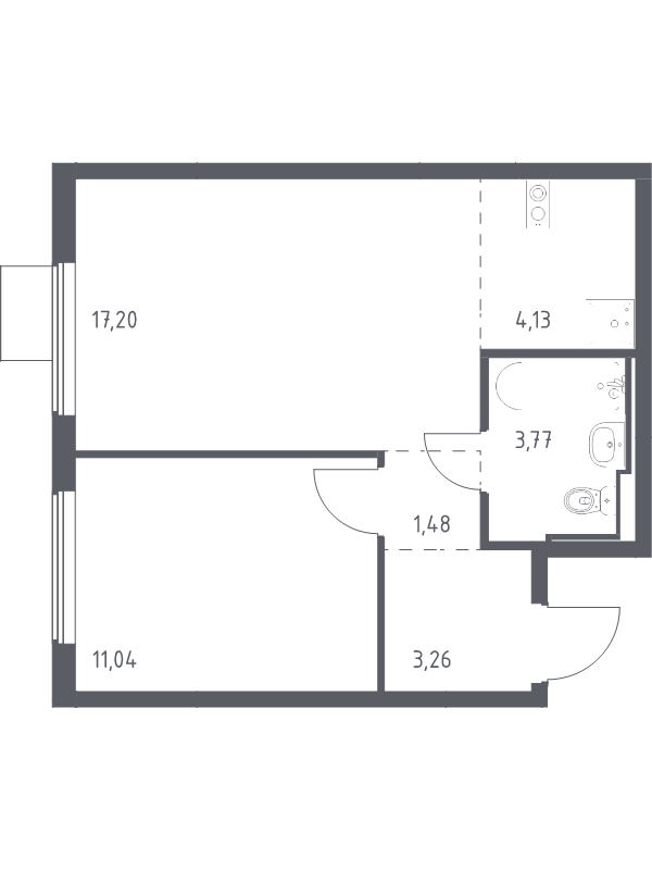 2 ккв (Евро) 40,9 м²