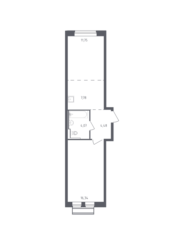 2 ккв (Евро) 44,4 м²