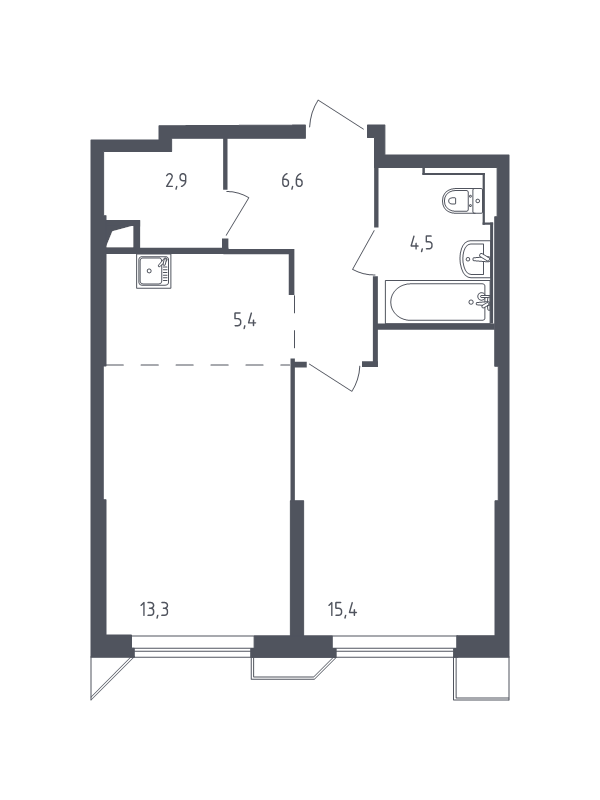 2 ккв (Евро) 47,9 м²