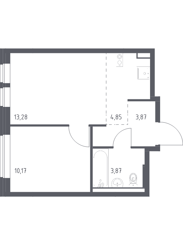 2 ккв (Евро) 36 м²