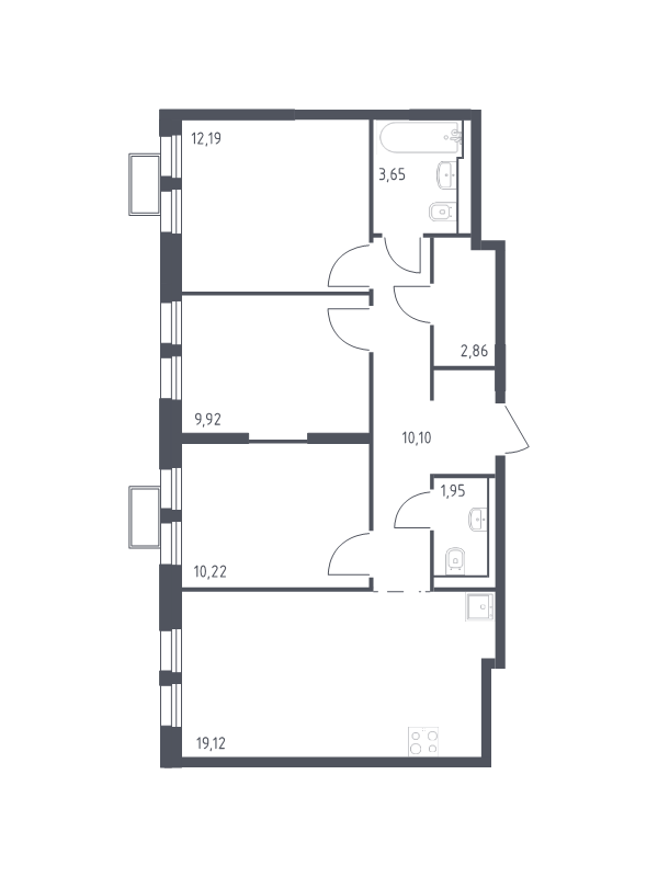 4 ккв (Евро) 70,2 м²
