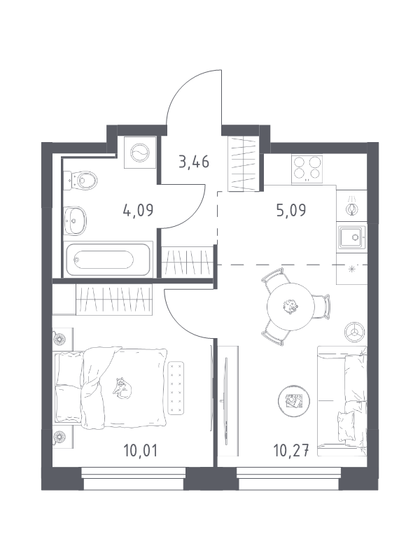 2 ккв (Евро) 32,9 м²