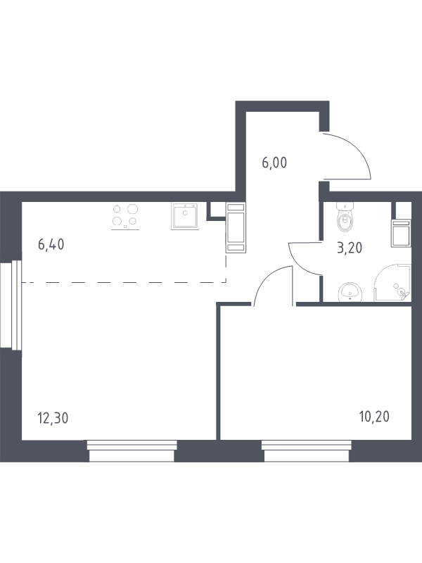 2 ккв (Евро) 38,1 м²