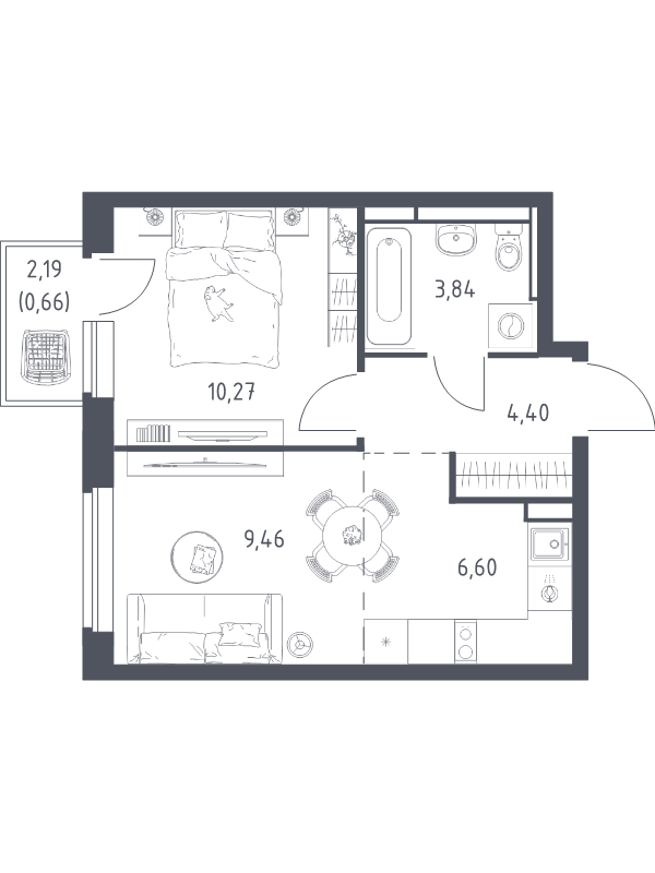 2 ккв (Евро) 35,2 м²