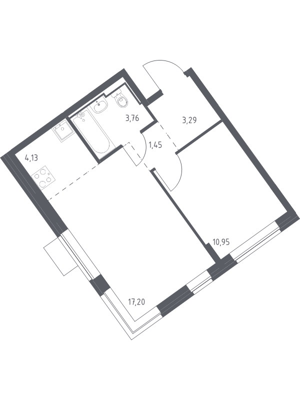 2 ккв (Евро) 40,8 м²