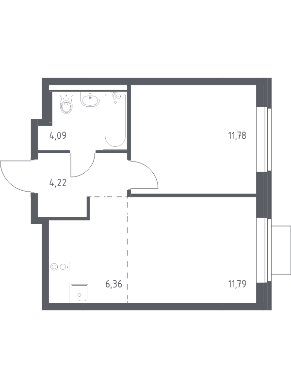 2 ккв (Евро) 38,2 м²