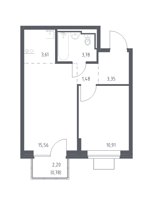 2 ккв (Евро) 39,5 м²