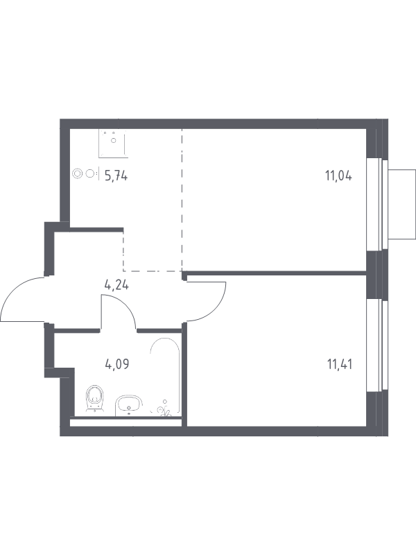 2 ккв (Евро) 36,5 м²