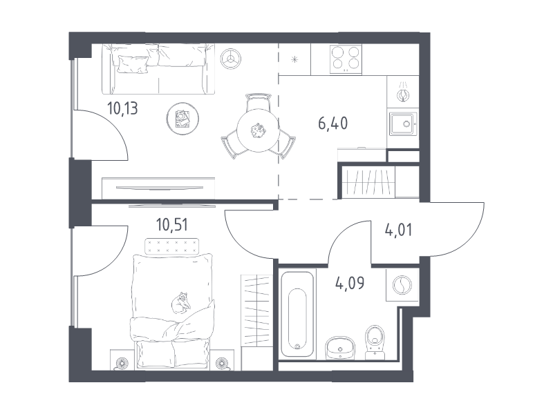 2 ккв (Евро) 35,1 м²