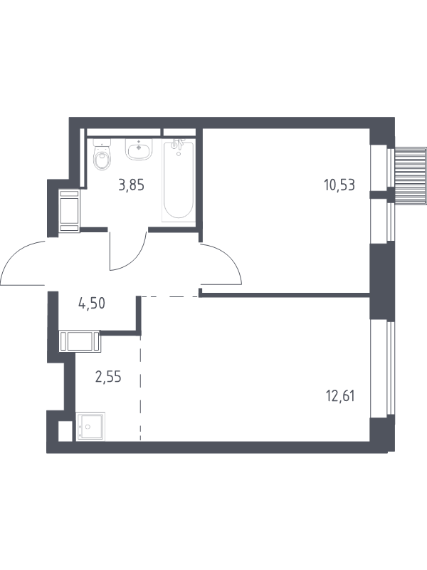 2 ккв (Евро) 34 м²