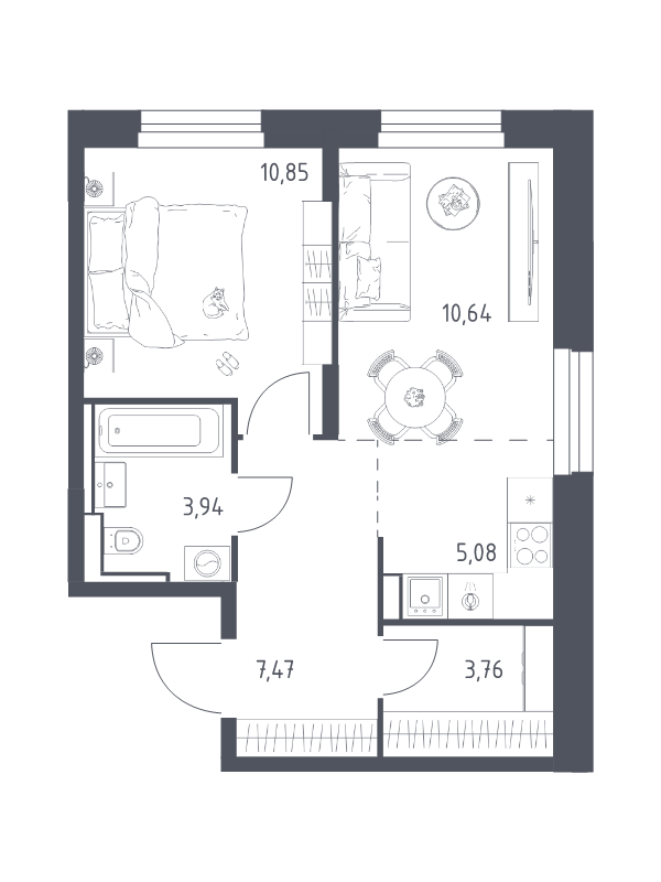2 ккв (Евро) 41,7 м²