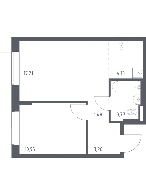 2 ккв (Евро) 40,8 м²