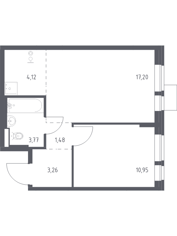 2 ккв (Евро) 40,8 м²