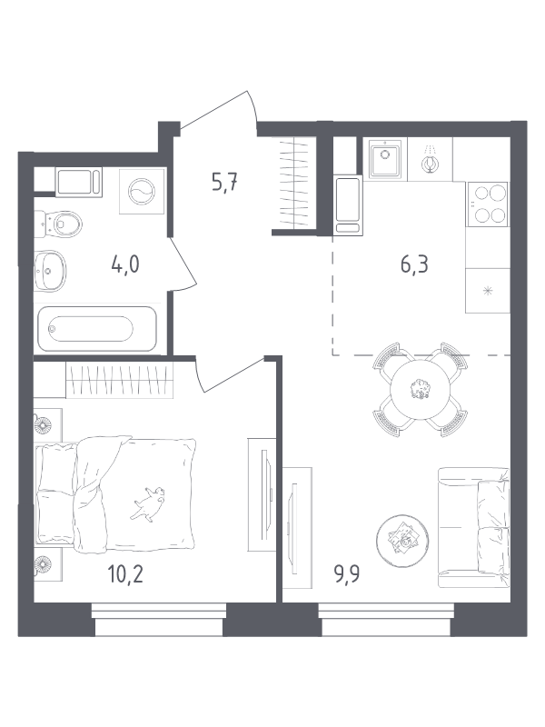 2 ккв (Евро) 36,1 м²