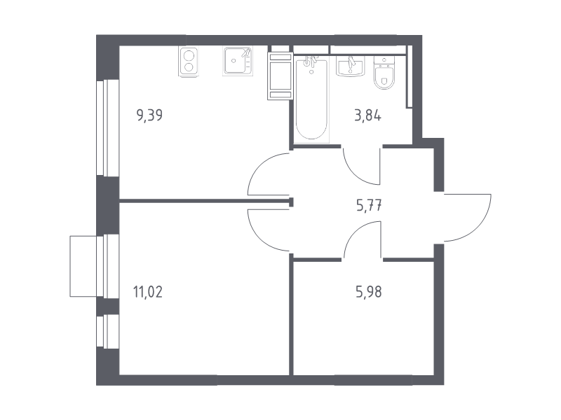 1 ккв 36 м²