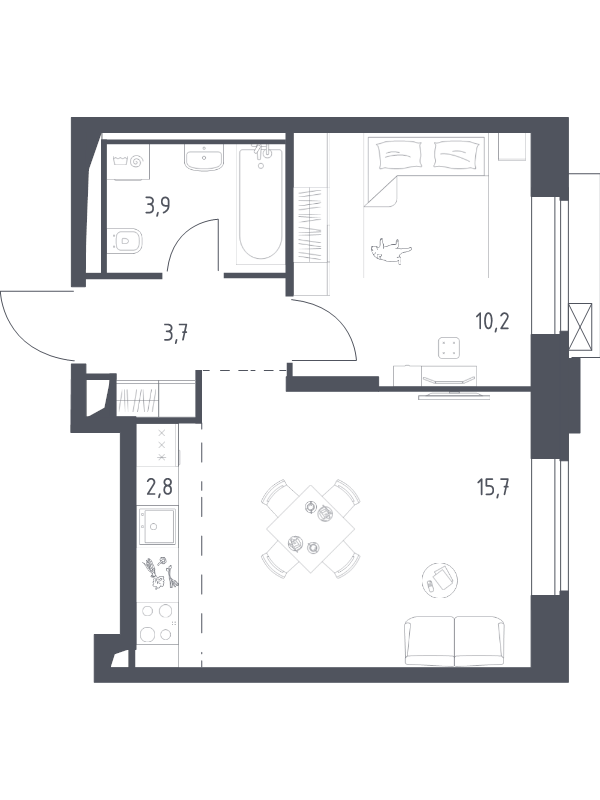 2 ккв (Евро) 36,2 м²