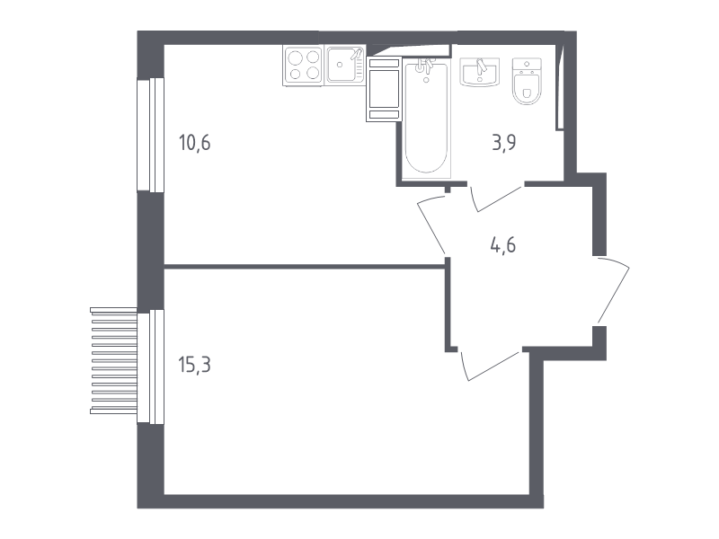1 ккв 33,9 м²