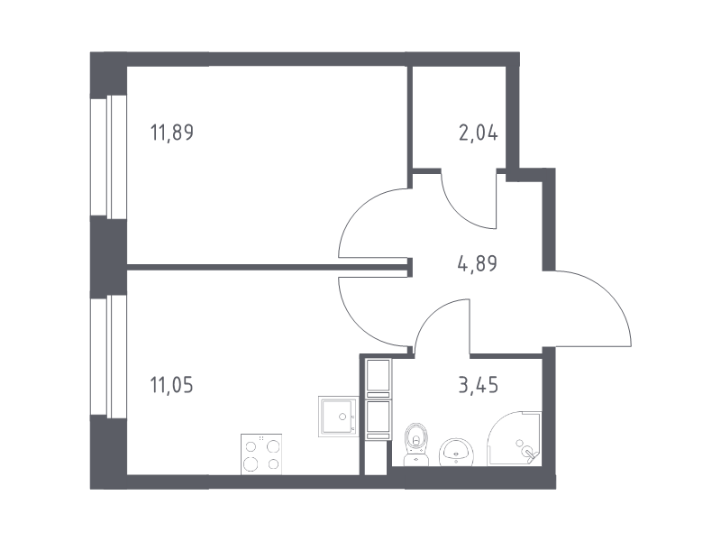 1 ккв 33,3 м²