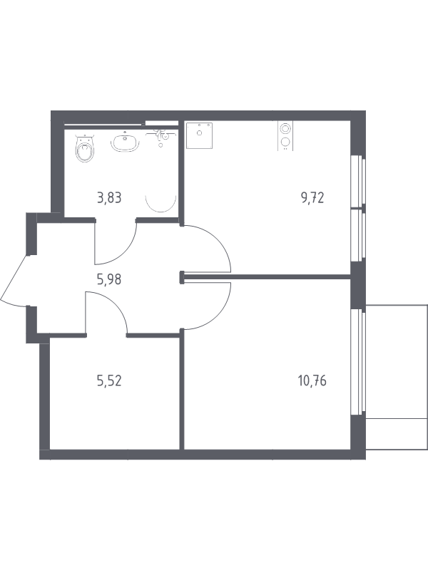 1 ккв 35,8 м²