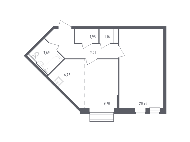 2 ккв (Евро) 51,4 м²