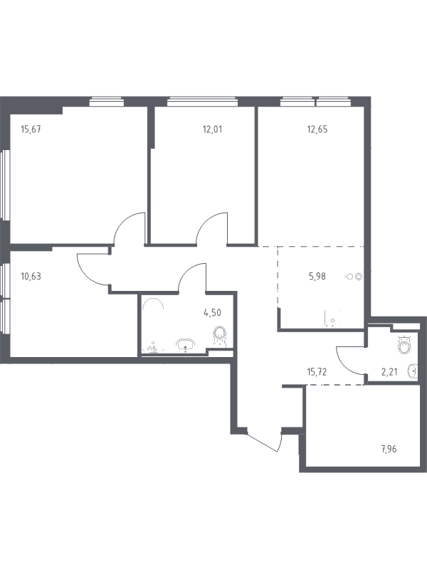 4 ккв (Евро) 87,3 м²