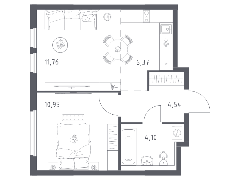 2 ккв (Евро) 37,7 м²