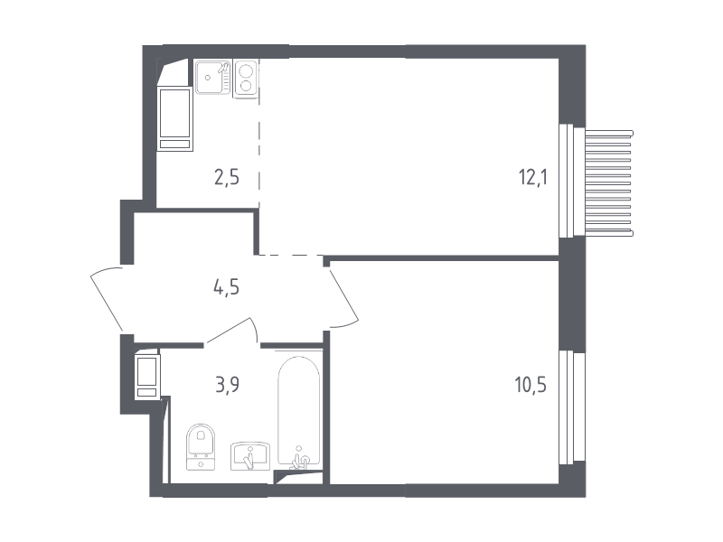 1 ккв 32,8 м²